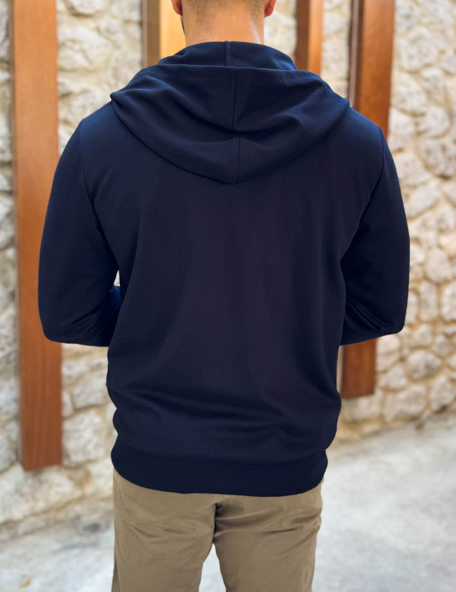 Everbest ανδρική μπλε navy ζακέτα με κουκούλα 261025 φωτογραφία